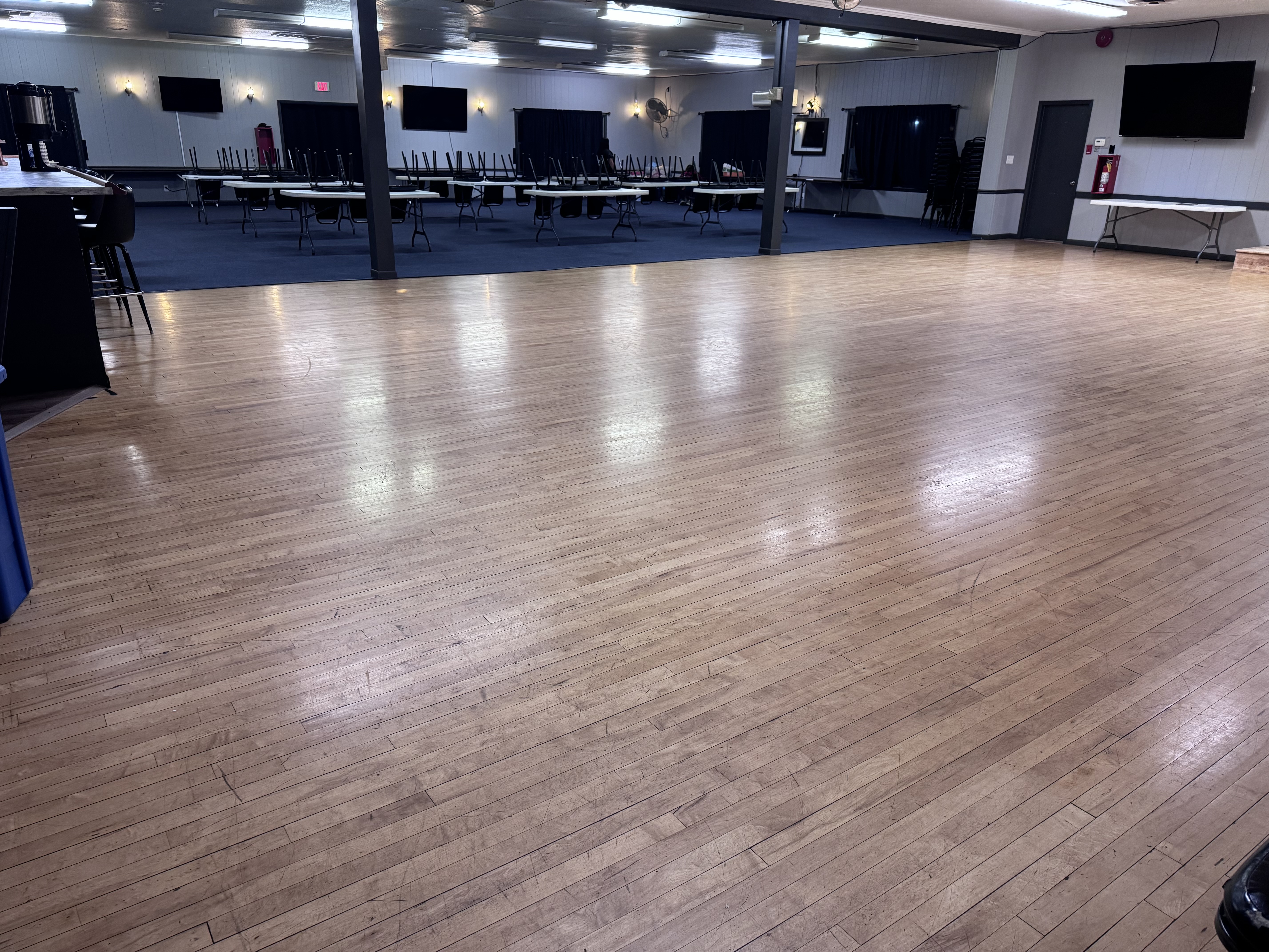 Spacious Hardwood Dance Floor