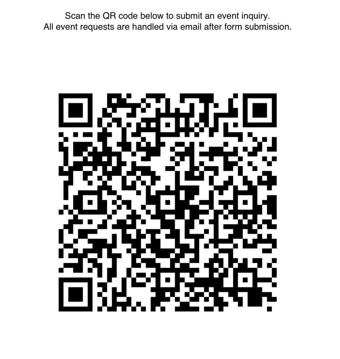 Scan to submit an event inquiry